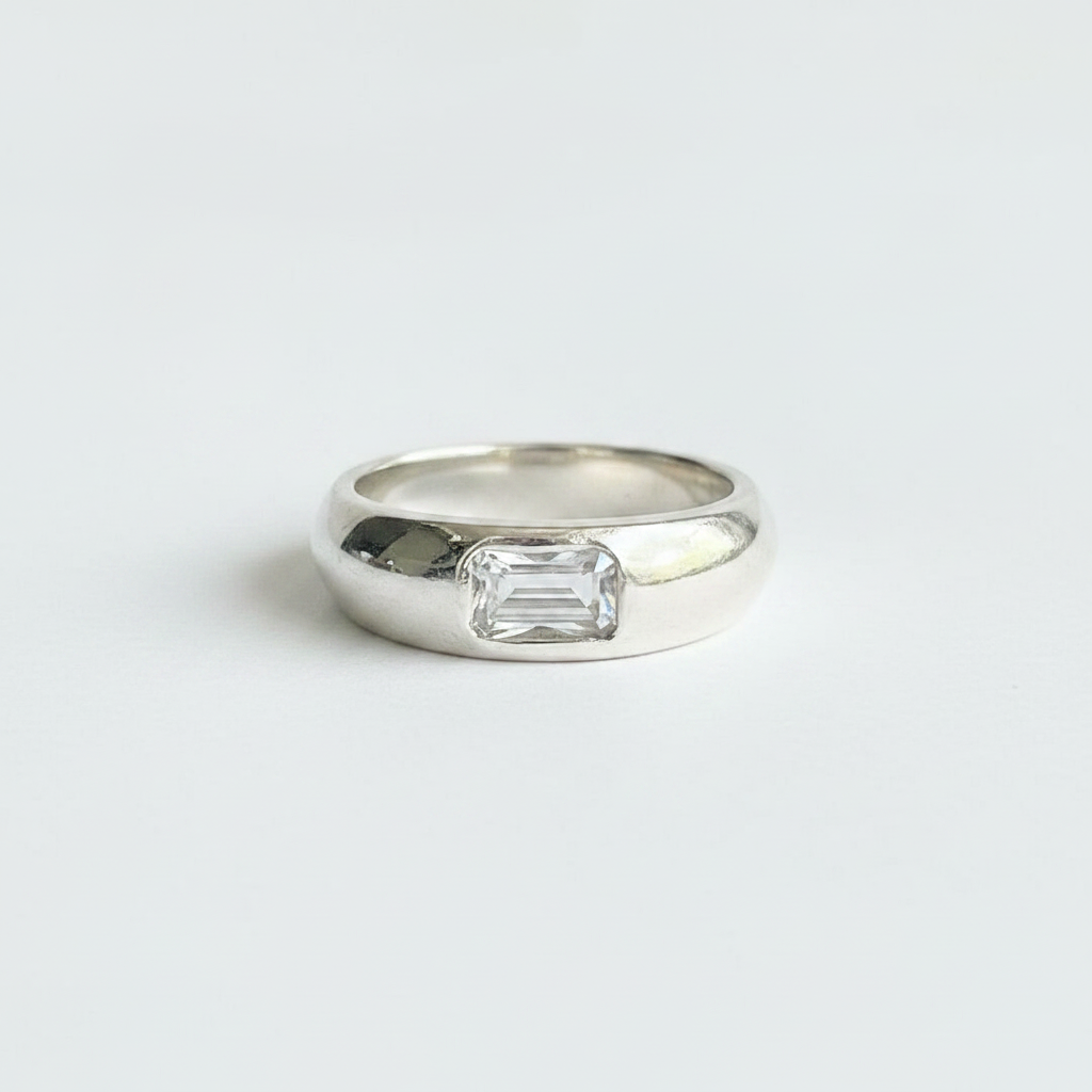 Anillo Bombé Aguamarina 