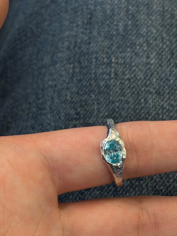Anillo Circonita Celeste — foto 2