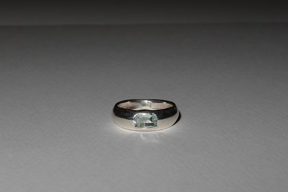 Anillo Bombé Aguamarina  — foto 1